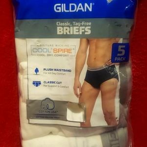 Gildan Big Mens briefs/underwear classic cut tidy white 5 Pack size: 2XL (44-46)